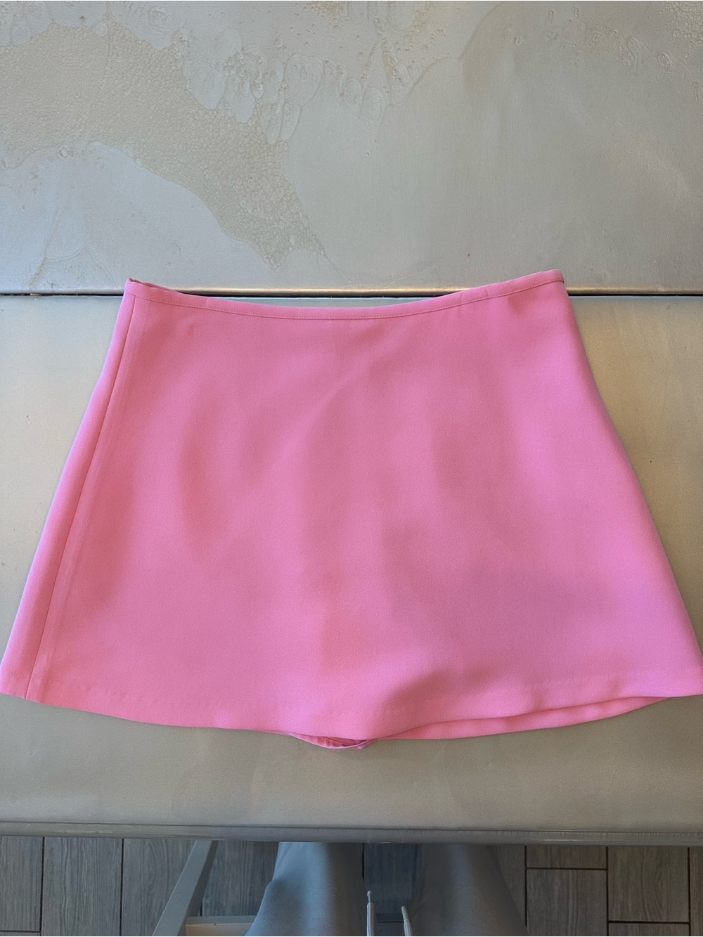 Pink A-Line Mini Skirt- shorts underneath